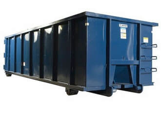 Blue dumpster container